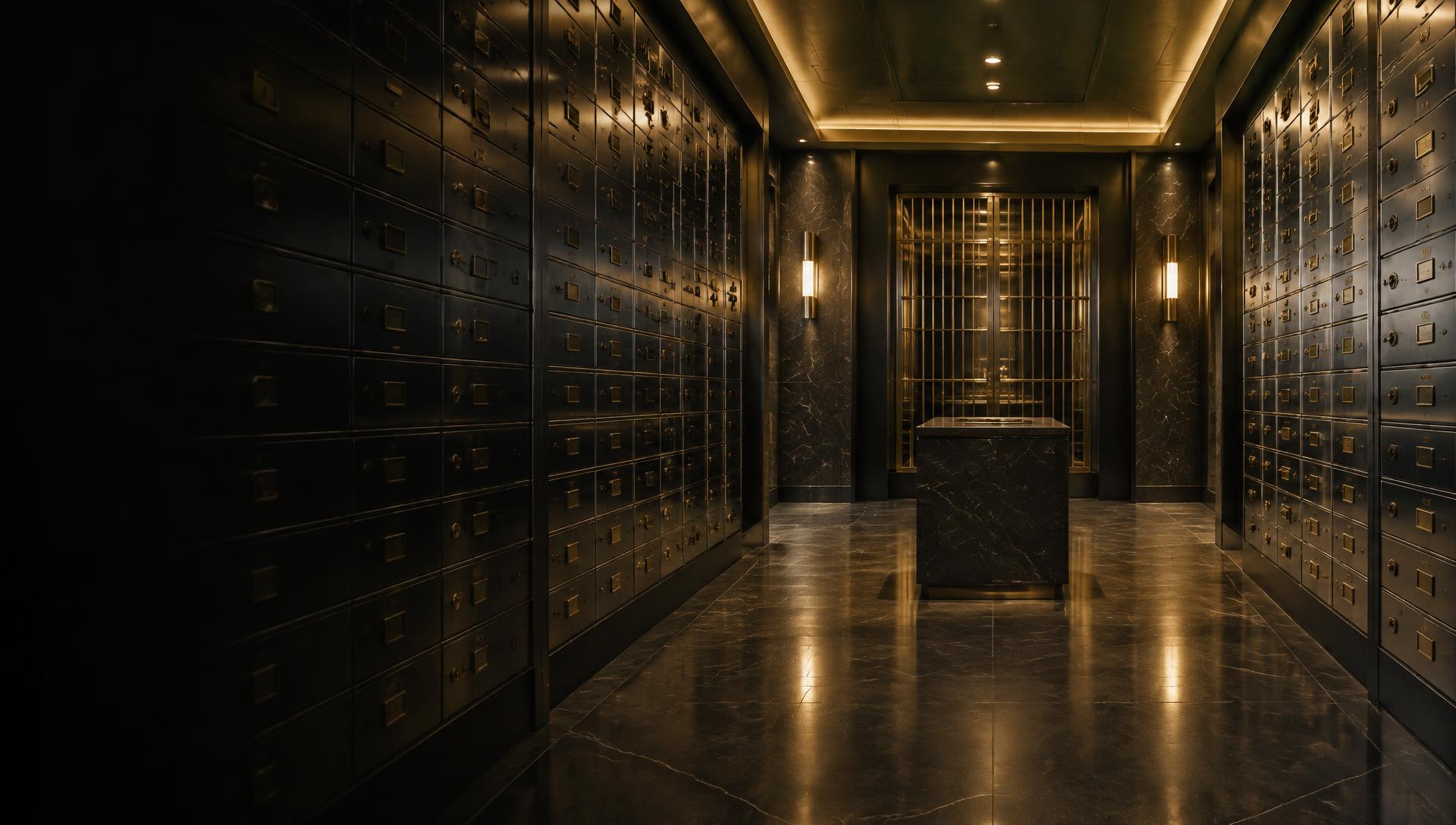 Luxury private safe deposit vault in London